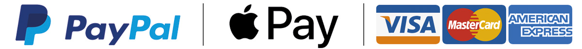 PayPal, Apple Pay and Credit cards supported